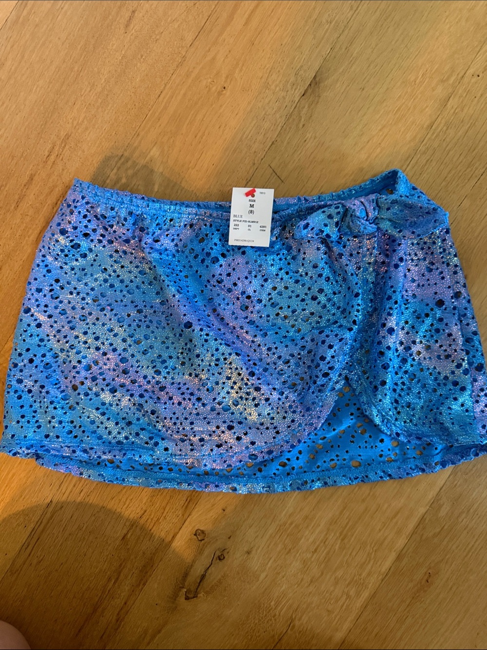 Cat & Jack Blue Iridescent Sequin Swim Coverup Skirt